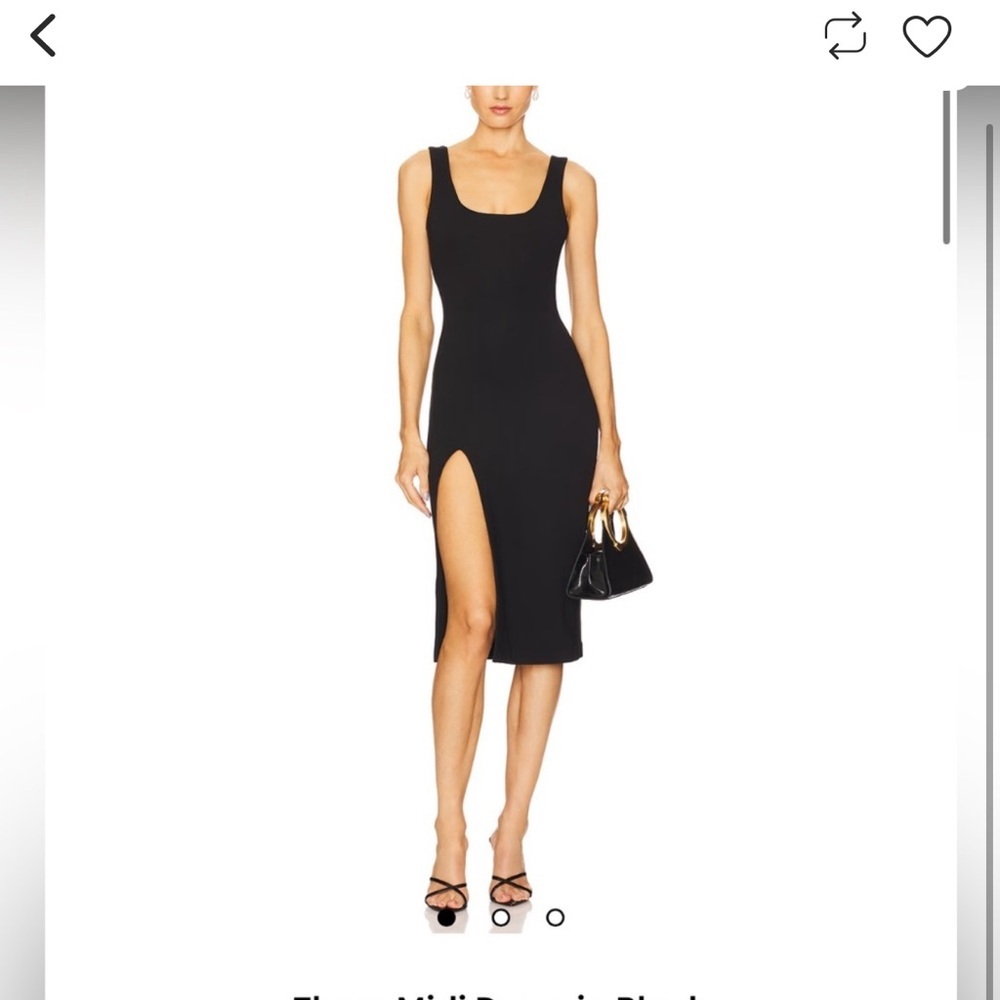 Nbd Black Midi Dress With Slit